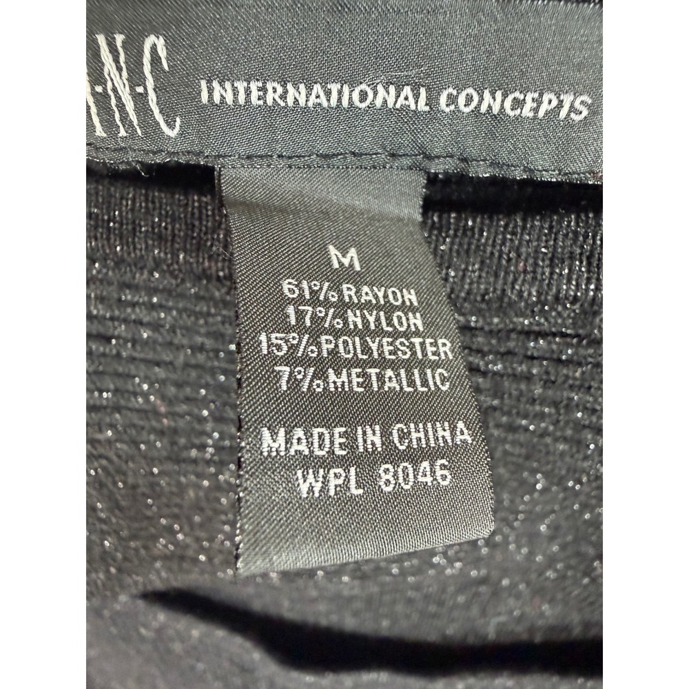 INC International Concepts Black Metallic Ribbed Cutout Sweater Dress Medium - Picture 5 of 11